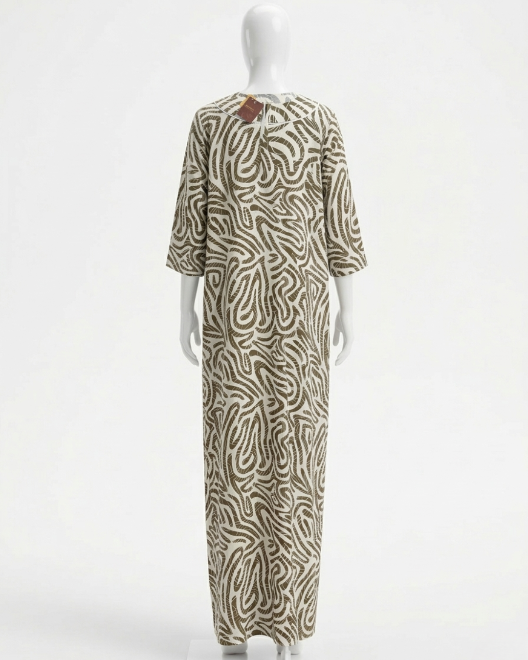 Women's Rayon Swirl Print Maxi Nightgown with Pocket