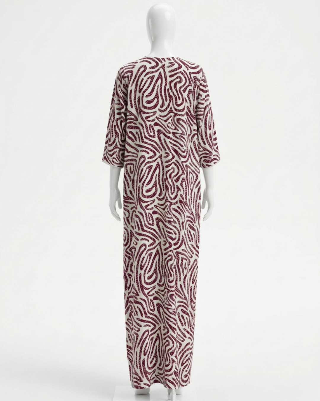Women's Rayon Swirl Print Maxi Nightgown with Pocket