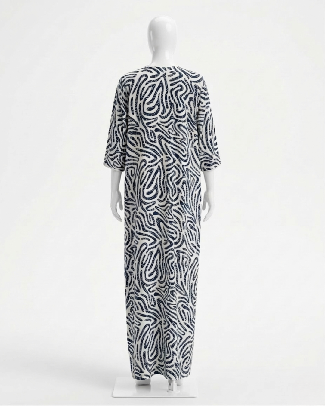 Women's Rayon Swirl Print Maxi Nightgown with Pocket