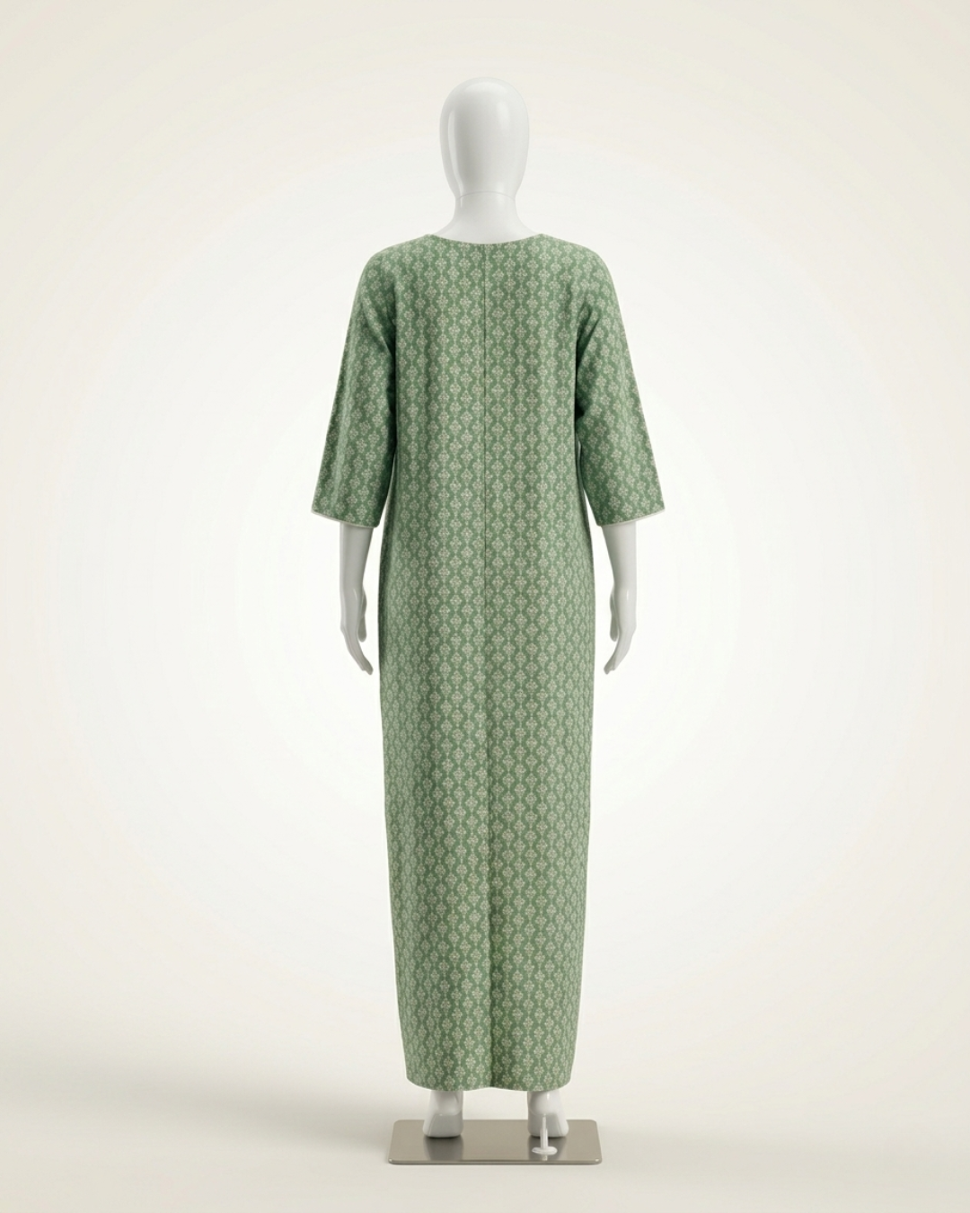 Women's Printed Nighty Maxi Dress – Long Sleeve Loungewear with Pockets