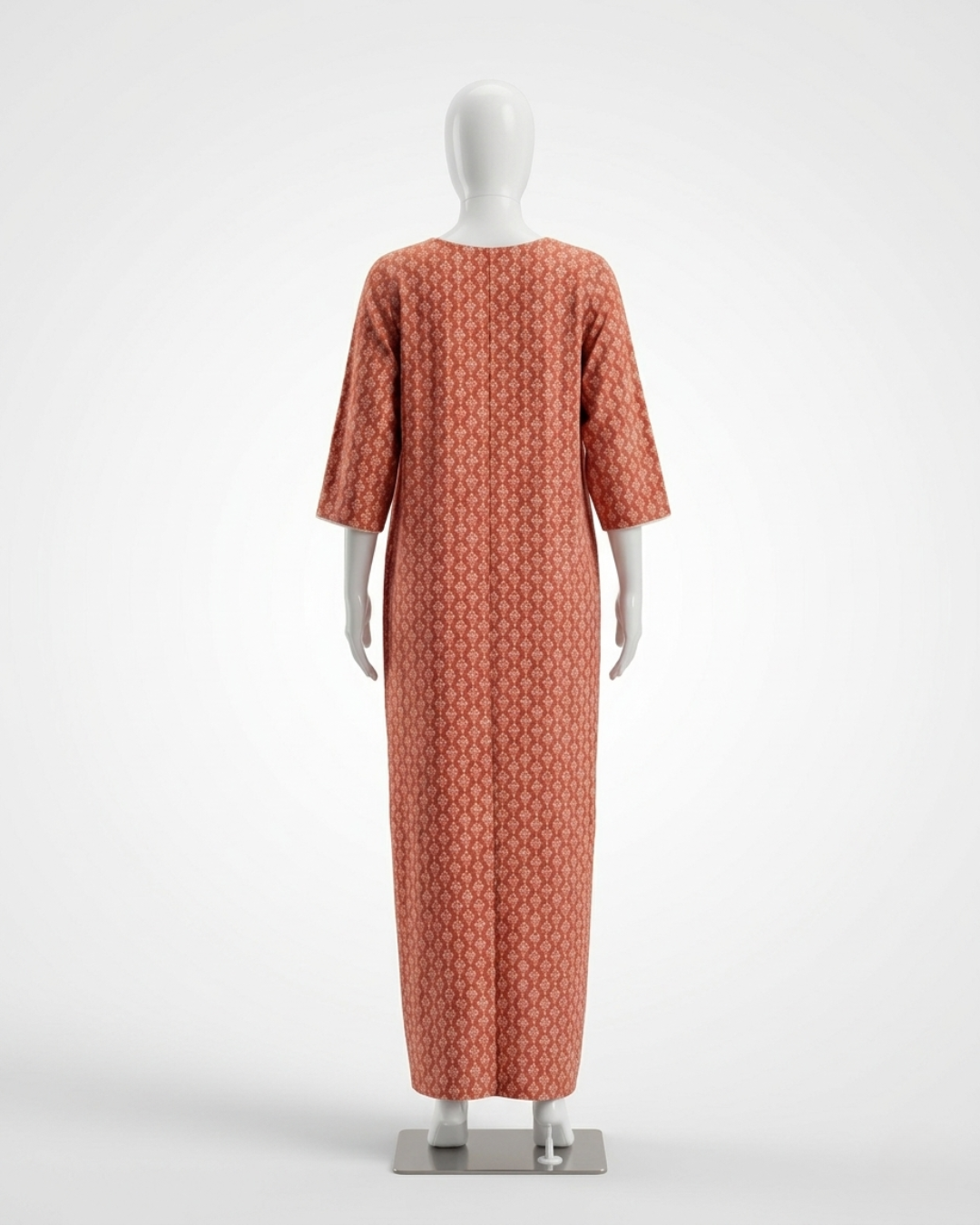 Women's Printed Nighty Maxi Dress – Long Sleeve Loungewear with Pockets