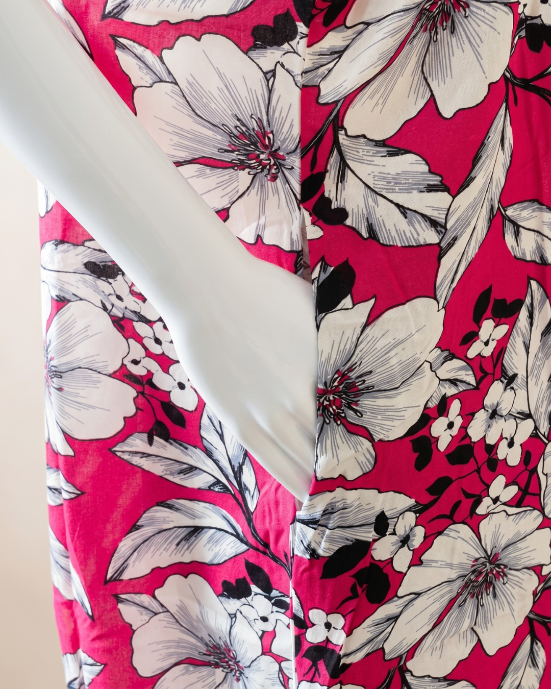 Women's Floral Print Co-Ord Set with Matching Trousers – Plum & White Longline Tunic with Pocket
