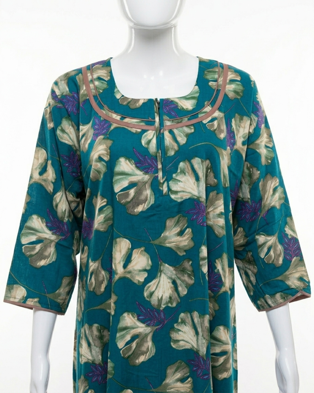 Floral Print Rayon Maxi Nightgown