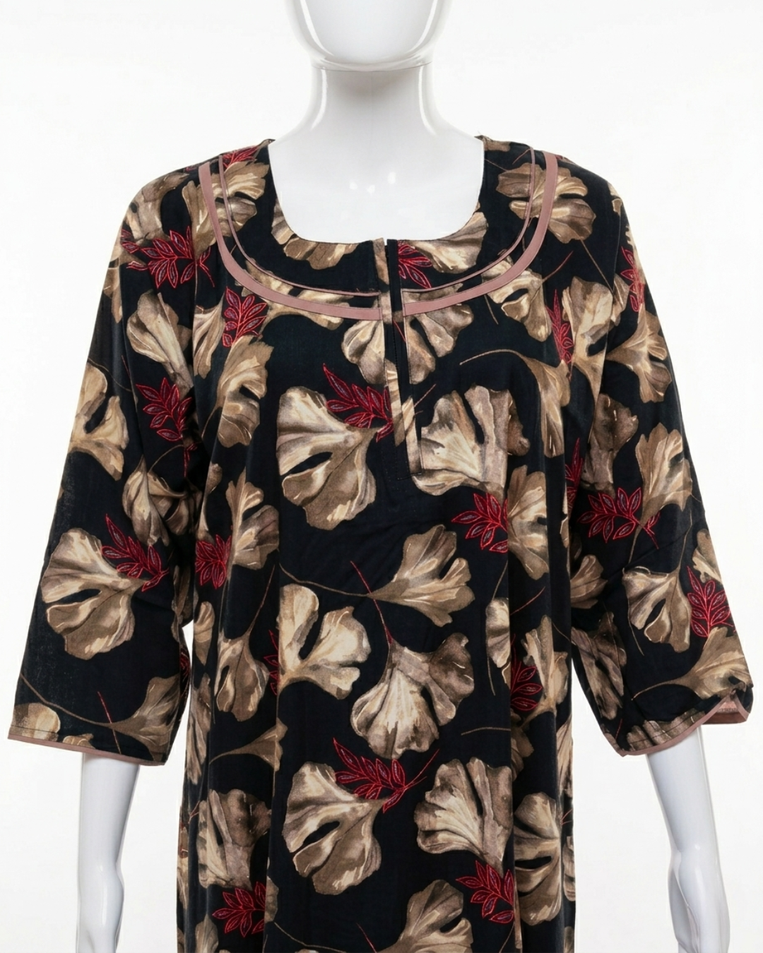 Floral Print Rayon Maxi Nightgown