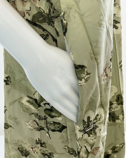 Premium Rayon Floral Sleepwear – Breathable Full-Length Nighty with Pocket