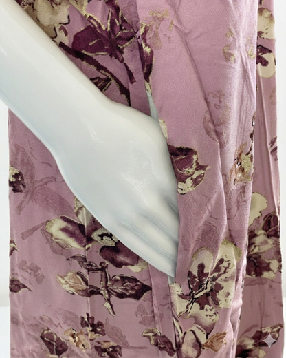 Premium Rayon Floral Sleepwear – Breathable Full-Length Nighty with Pocket