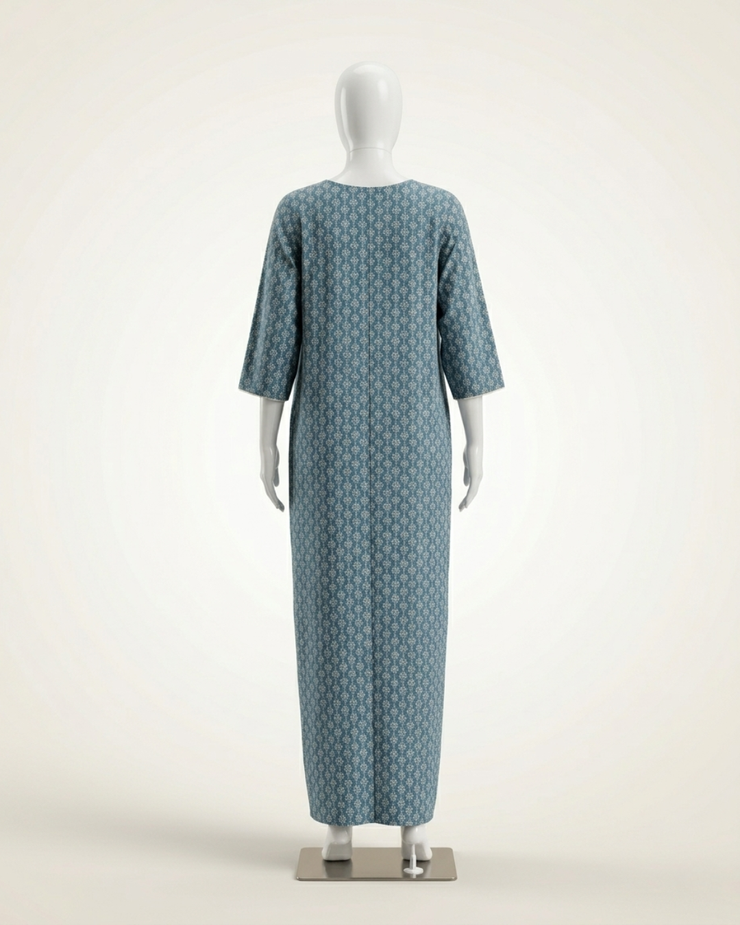 Women's Printed Nighty Maxi Dress – Long Sleeve Loungewear with Pockets