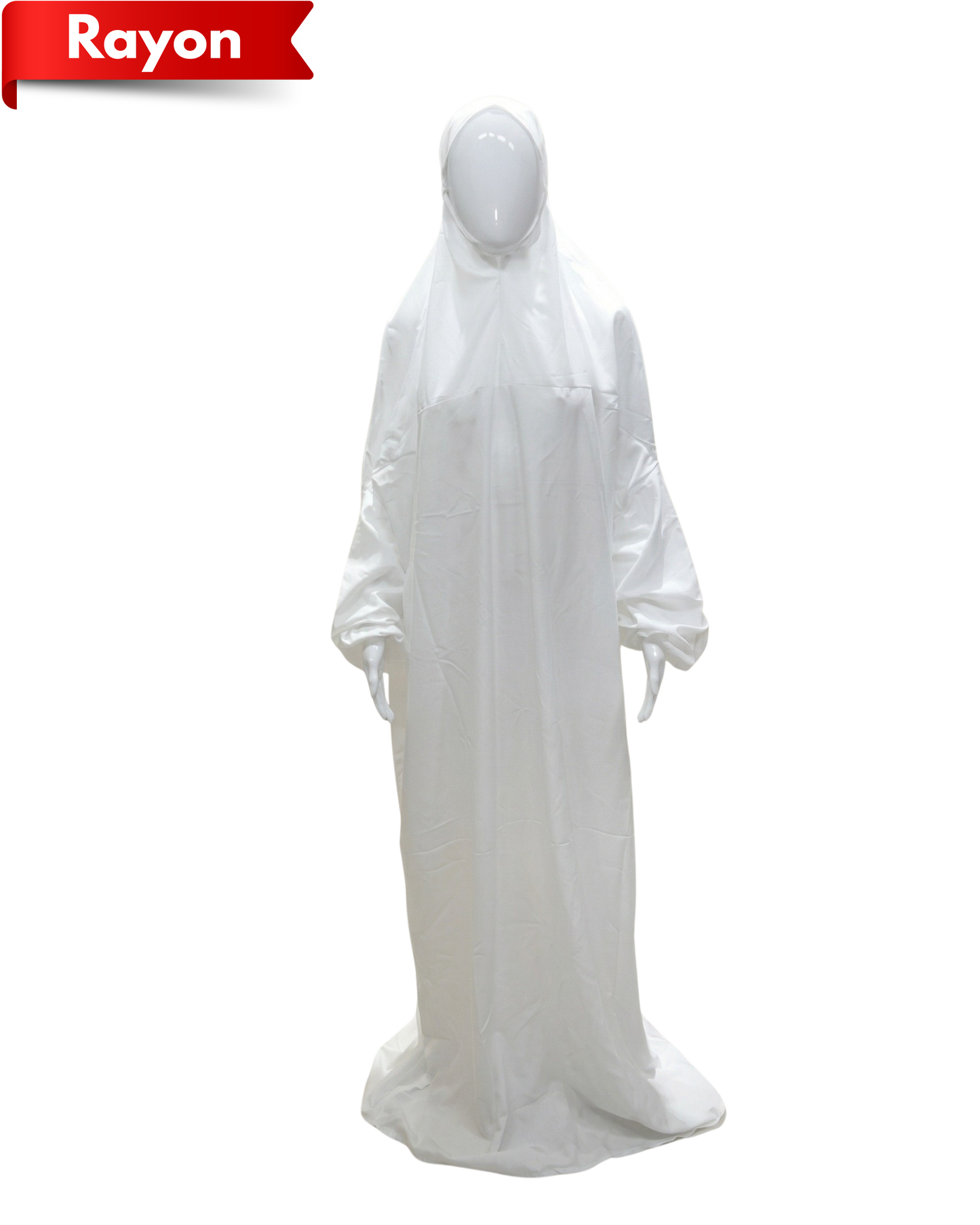 Women’s Rayon Namaz Gown – One Piece Prayer Abaya with Attached Hijab and Elasticated Sleeves