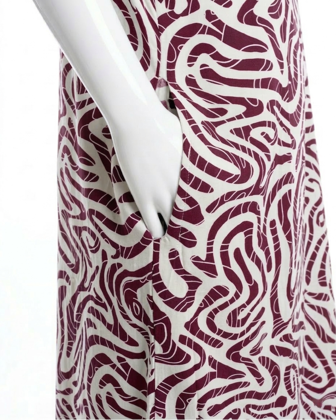 Women's Rayon Swirl Print Maxi Nightgown with Pocket