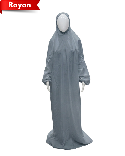 Women’s Rayon Namaz Gown – One Piece Prayer Abaya with Attached Hijab and Elasticated Sleeves
