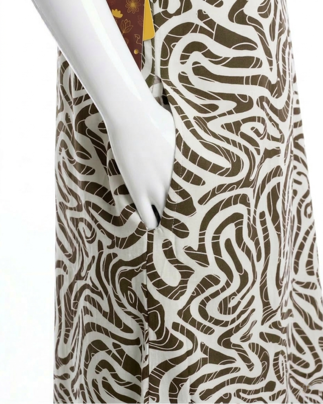 Women's Rayon Swirl Print Maxi Nightgown with Pocket