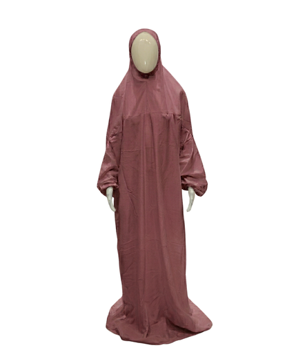 Women’s Rayon Namaz Gown – One Piece Prayer Abaya with Attached Hijab and Elasticated Sleeves