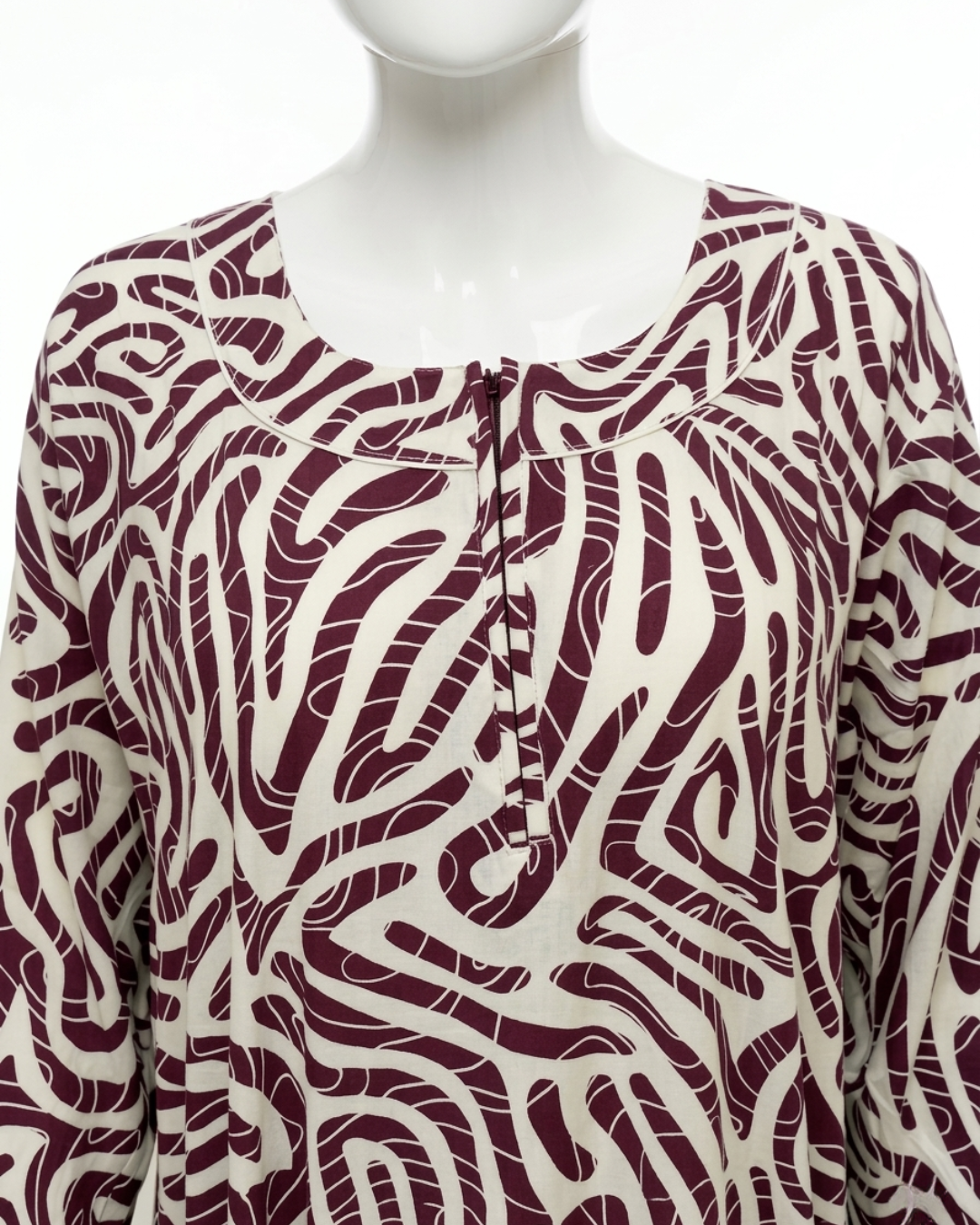 Women's Rayon Swirl Print Maxi Nightgown with Pocket