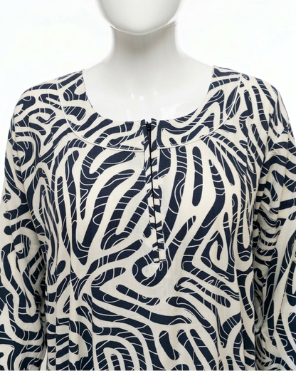 Women's Rayon Swirl Print Maxi Nightgown with Pocket