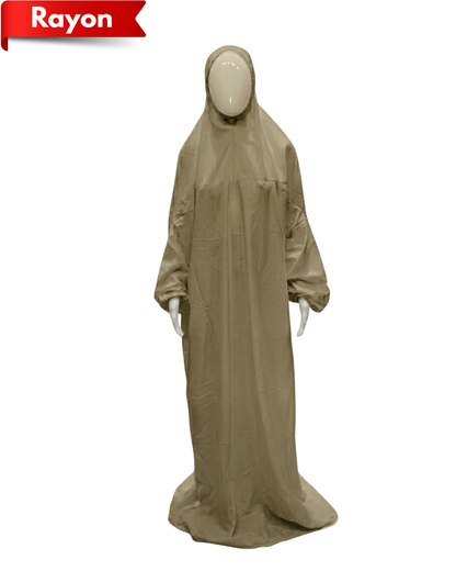 Women’s Rayon Namaz Gown – One Piece Prayer Abaya with Attached Hijab and Elasticated Sleeves