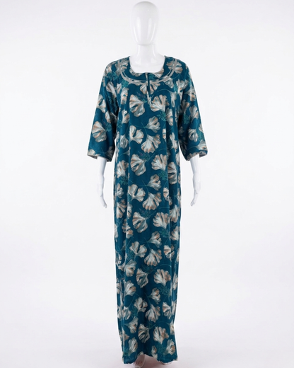 Floral Print Rayon Maxi Nightgown