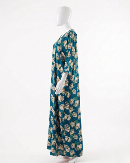 Floral Print Rayon Maxi Nightgown