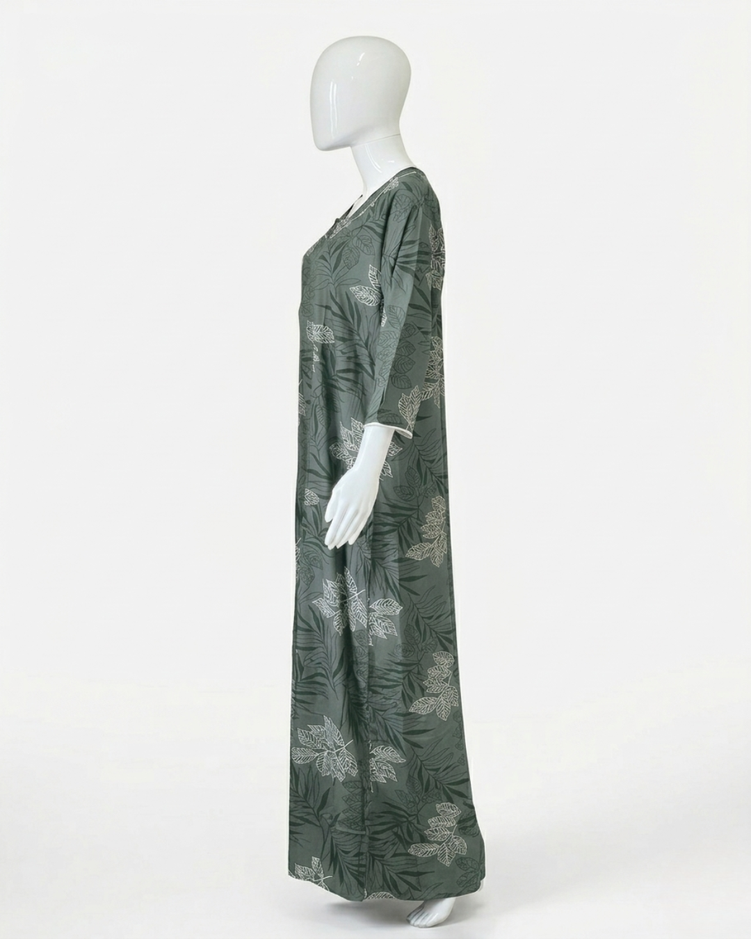 Women's Floral Print Nighty with 3/4 Sleeves