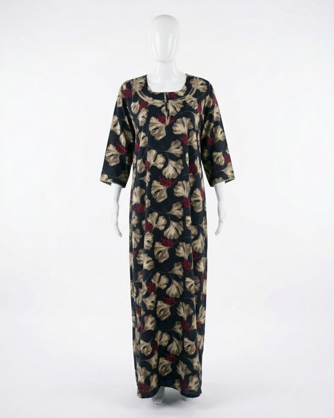 Floral Print Rayon Maxi Nightgown