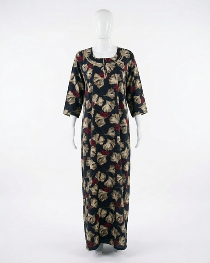Floral Print Rayon Maxi Nightgown