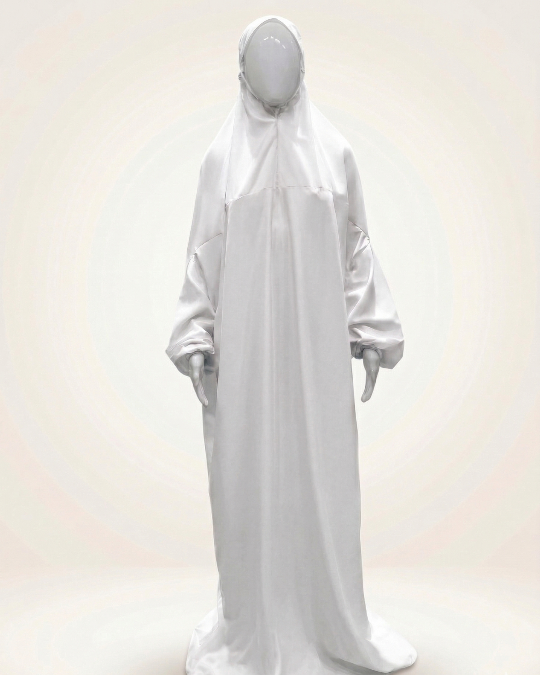 Namaz Dress Abaya with Attached Hijab – Lightweight Adult Prayer Gown, Elasticated Cuffs, Comfortable Free Size Fit