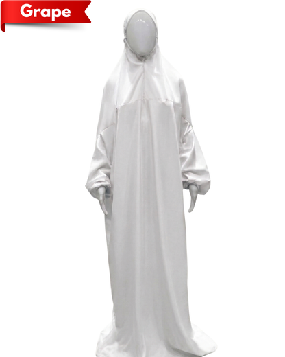 Namaz Dress Abaya with Attached Hijab – Lightweight Adult Prayer Gown, Elasticated Cuffs, Comfortable Free Size Fit
