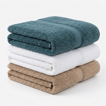 Premium Terry Cotton Bath Towels 72x145cm - 3 Pack Multicolour Soft Absorbent