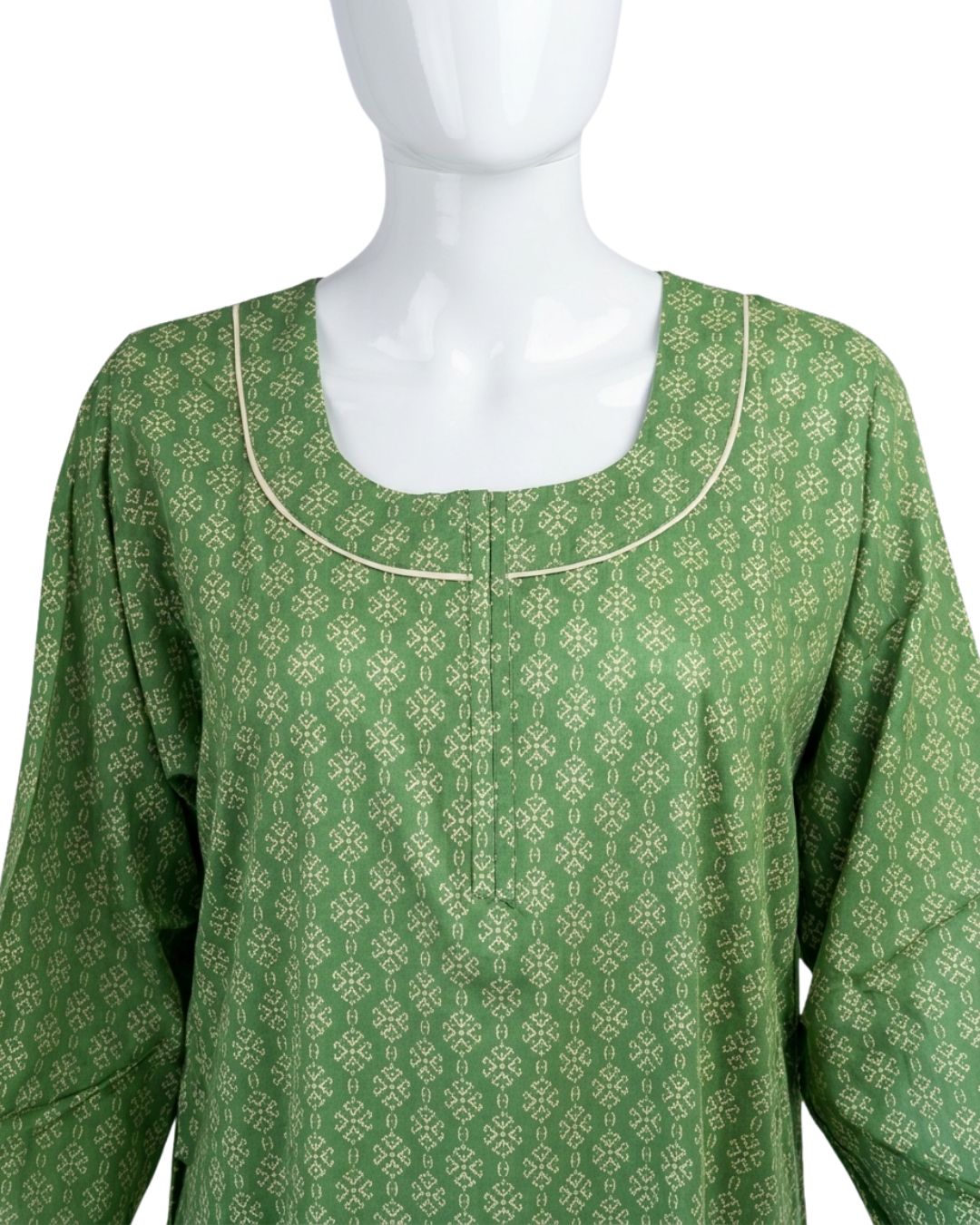 Women's Printed Nighty Maxi Dress – Long Sleeve Loungewear with Pockets