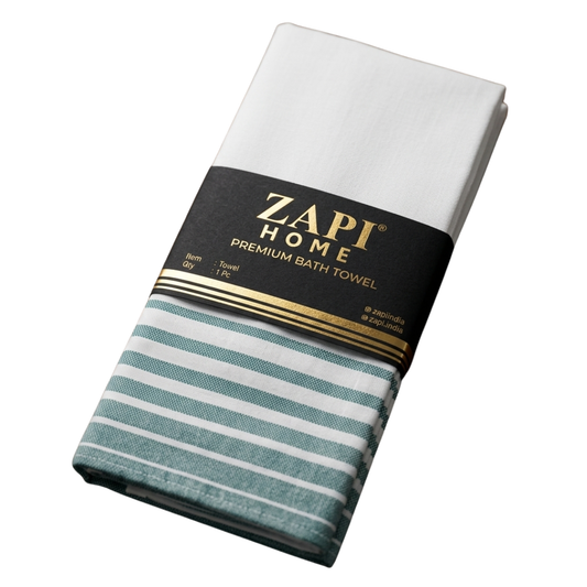 Zapi Home Premium Cotton Towel 152x76 cm — 100% Pure Cotton Handloom Towel, Lightweight Quick Dry, Large Travel & Spa Towel, Heritage Kerala