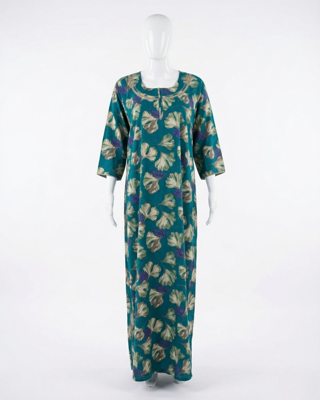 Floral Print Rayon Maxi Nightgown