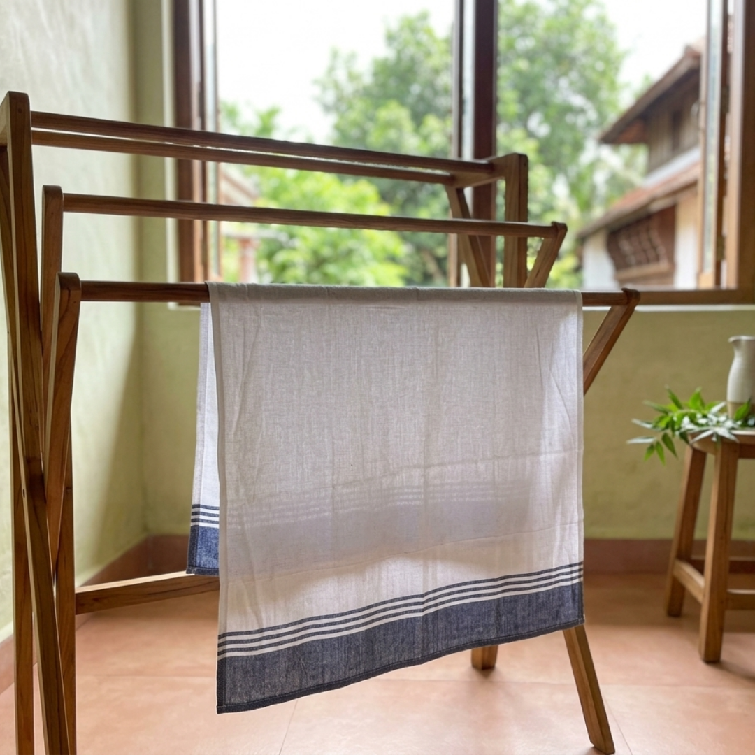 Zapi Home Premium Cotton Towel — 152 x 76 cm, 100% Pure Cotton, Lightweight Quick‑Dry Large Towel, Traditional Kerala Thorthu, Travel & Spa-Ready