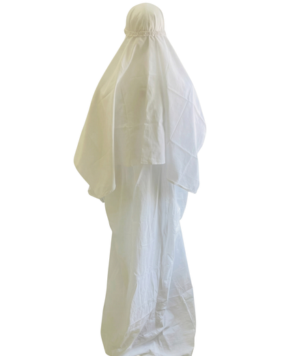 Women’s Cotton Namaz Dress – Prayer Abaya with Separate Hijab set and Elasticated Sleeves