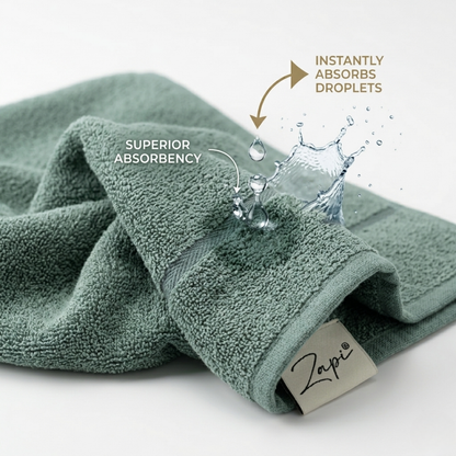 Premium Terry Cotton Bath Towel, Beige, 72 x 145 cm, Highly Absorbent, Quick Dry, Hypoallergenic (Sage Green)