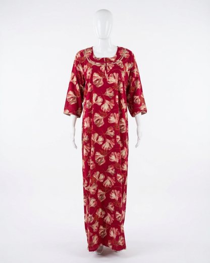Floral Print Rayon Maxi Nightgown