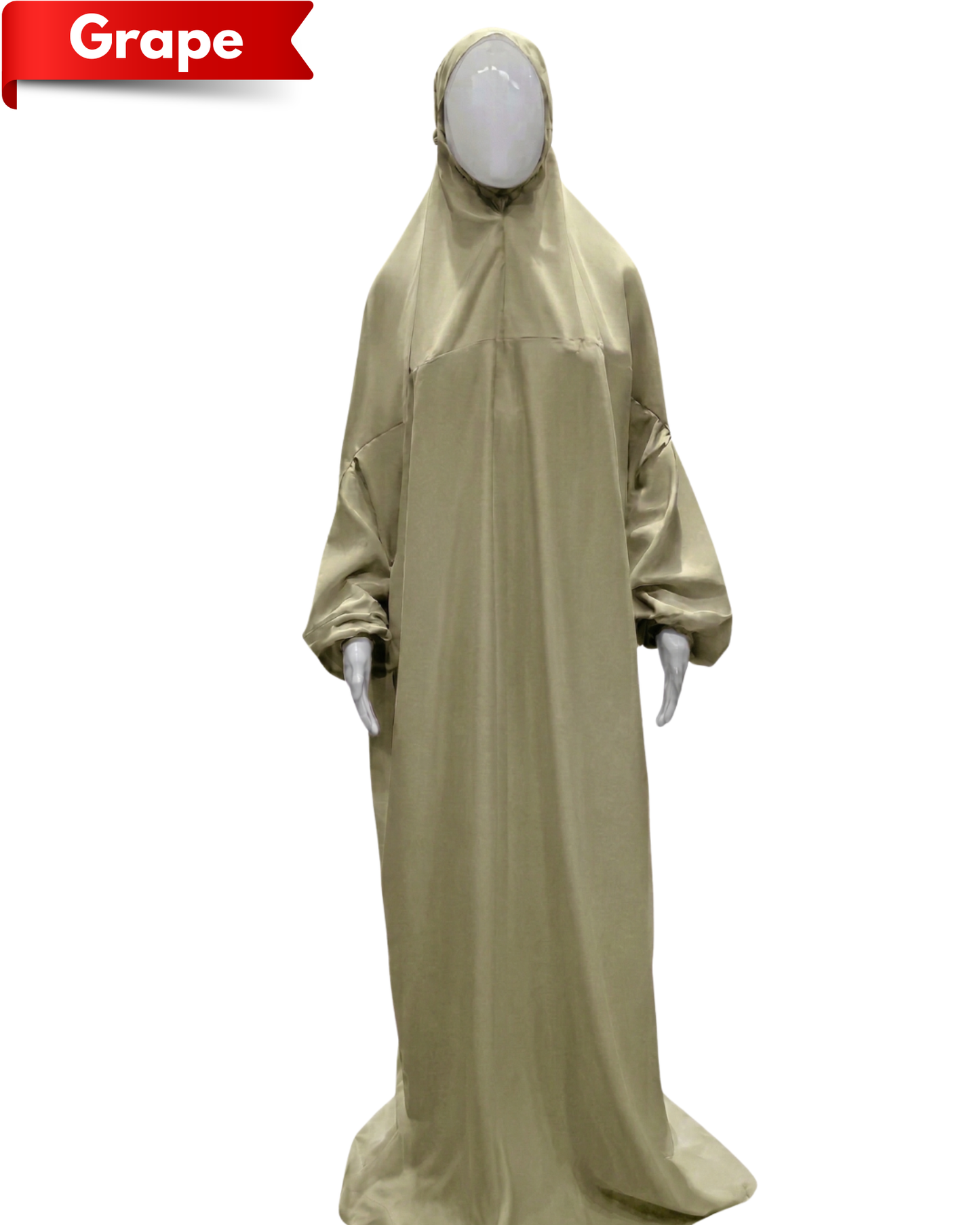 Namaz Dress Abaya with Attached Hijab – Lightweight Adult Prayer Gown, Elasticated Cuffs, Comfortable Free Size Fit
