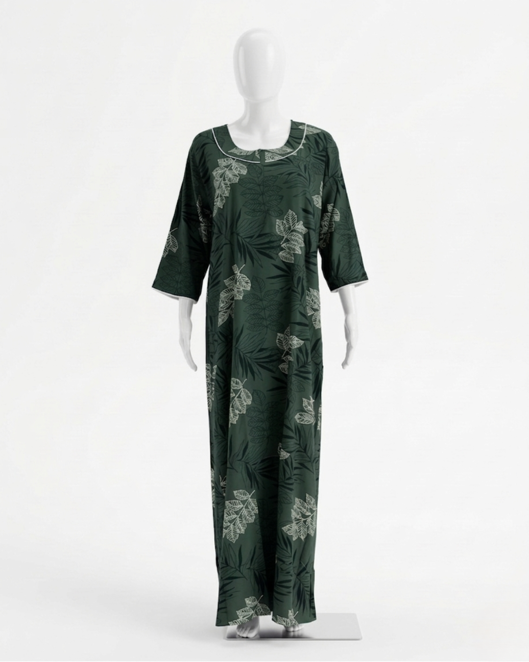 Women's Floral Print Nighty with 3/4 Sleeves