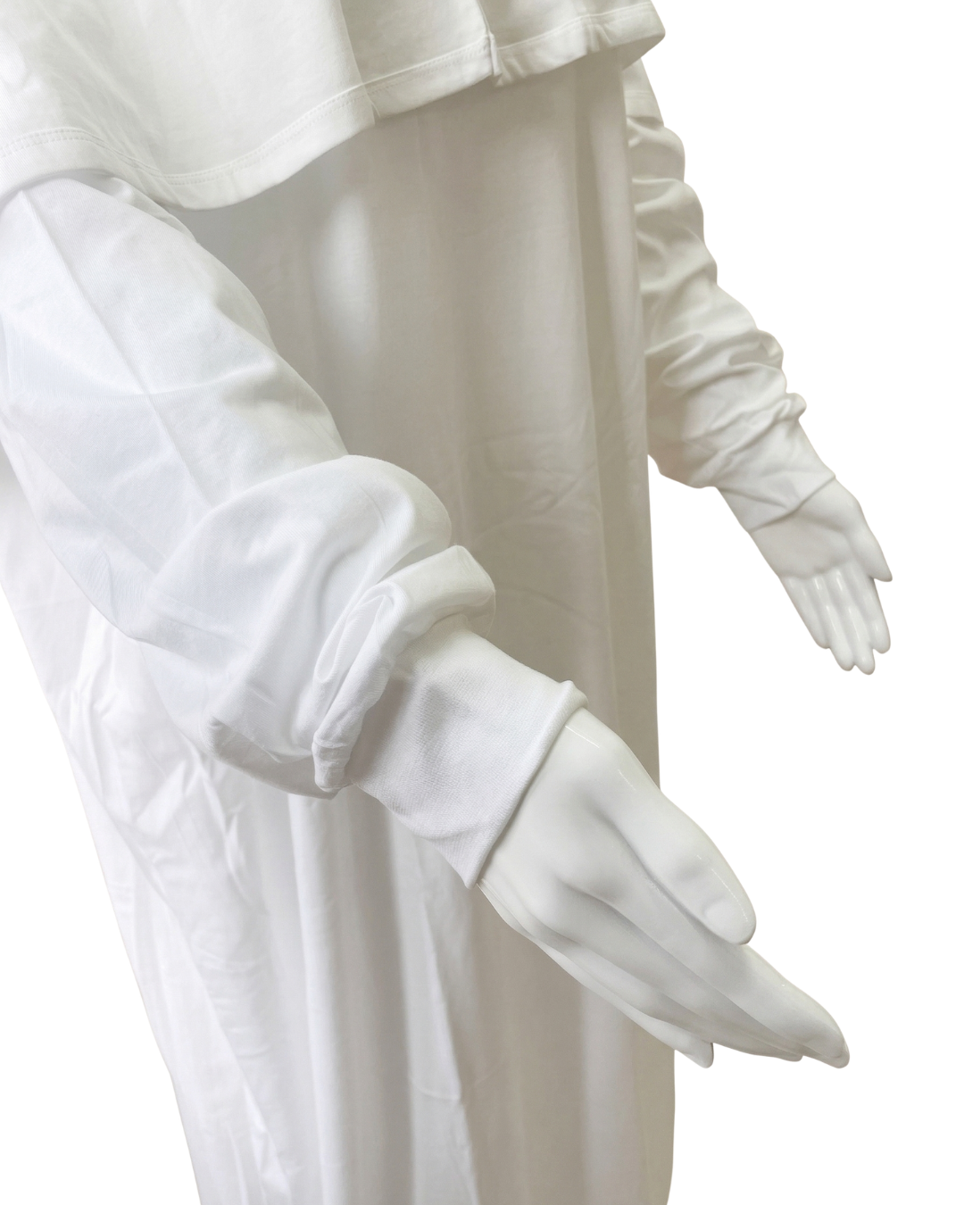 White Prayer Dress for Women – Full Coverage 2-Piece Salah Outfit with Hijab & Long Abaya