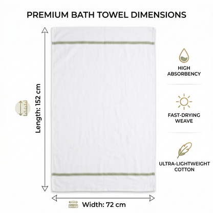 Zapi Home Premium Cotton Towel 152x76 cm – 100% Pure Cotton Handloom Gamcha, Lightweight Thin Quick Dry, Large Ultra Absorbent Travel Gym Beach Spa Towel for Men Women, Soft Breathable Fast Drying