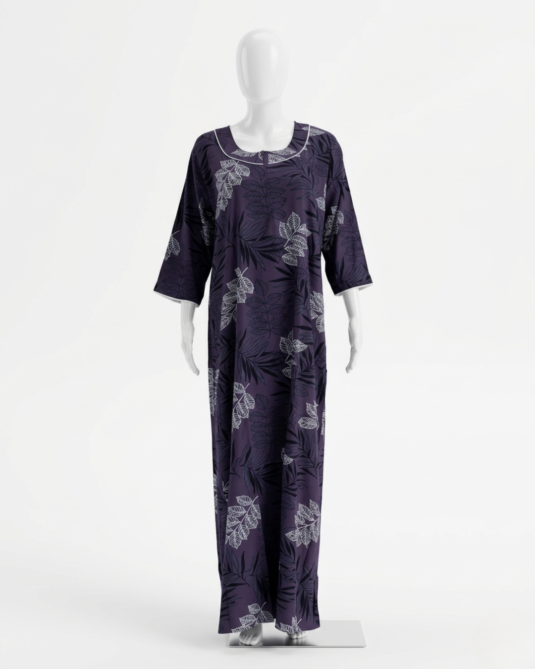Women's Floral Print Nighty with 3/4 Sleeves