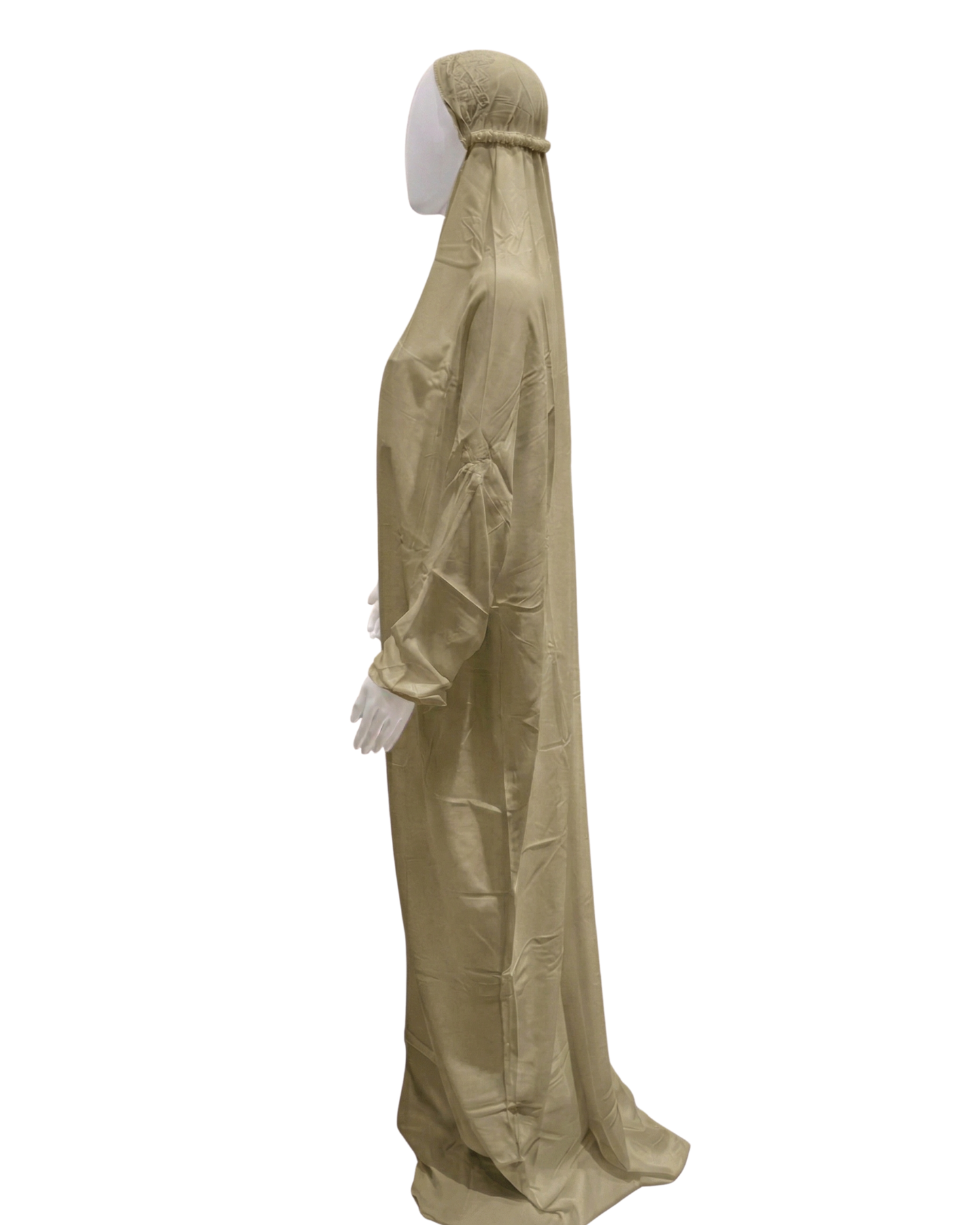 Women’s Rayon Namaz Gown – One Piece Prayer Abaya with Attached Hijab and Elasticated Sleeves