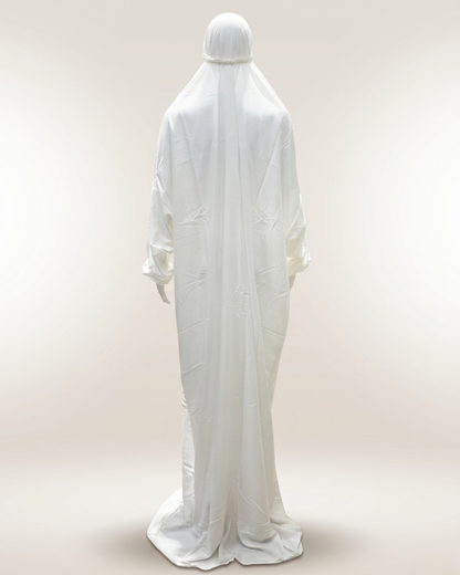 Women’s Rayon Namaz Gown – One Piece Prayer Abaya with Attached Hijab and Elasticated Sleeves