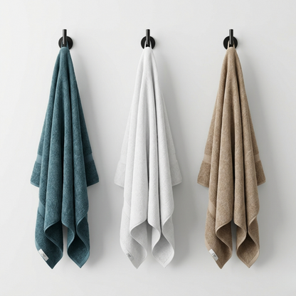 Premium Terry Cotton Bath Towels 72x145cm - 3 Pack Multicolour Soft Absorbent
