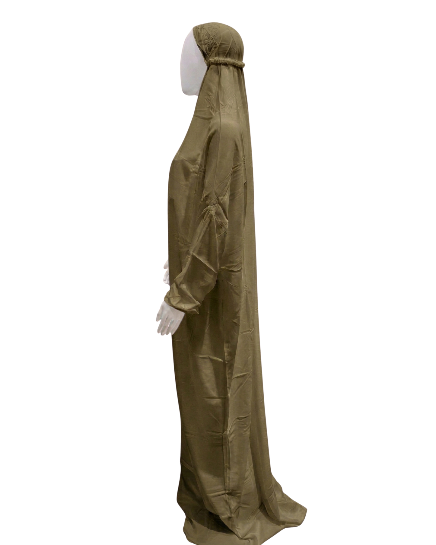 Women’s Rayon Namaz Gown – One Piece Prayer Abaya with Attached Hijab and Elasticated Sleeves