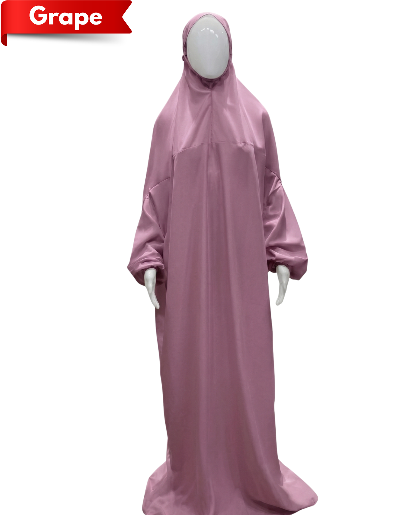 Namaz Dress Abaya with Attached Hijab – Lightweight Adult Prayer Gown, Elasticated Cuffs, Comfortable Free Size Fit
