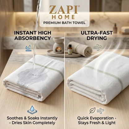 Zapi Home Premium Cotton Towel 152x76 cm – 100% Pure Cotton Handloom Gamcha, Lightweight Thin Quick Dry, Large Ultra Absorbent Travel Gym Beach Spa Towel for Men Women, Soft Breathable Fast Drying