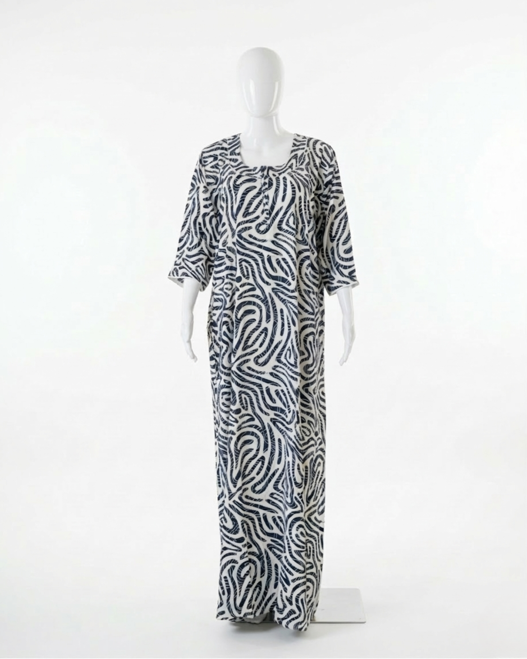 Women's Rayon Swirl Print Maxi Nightgown with Pocket