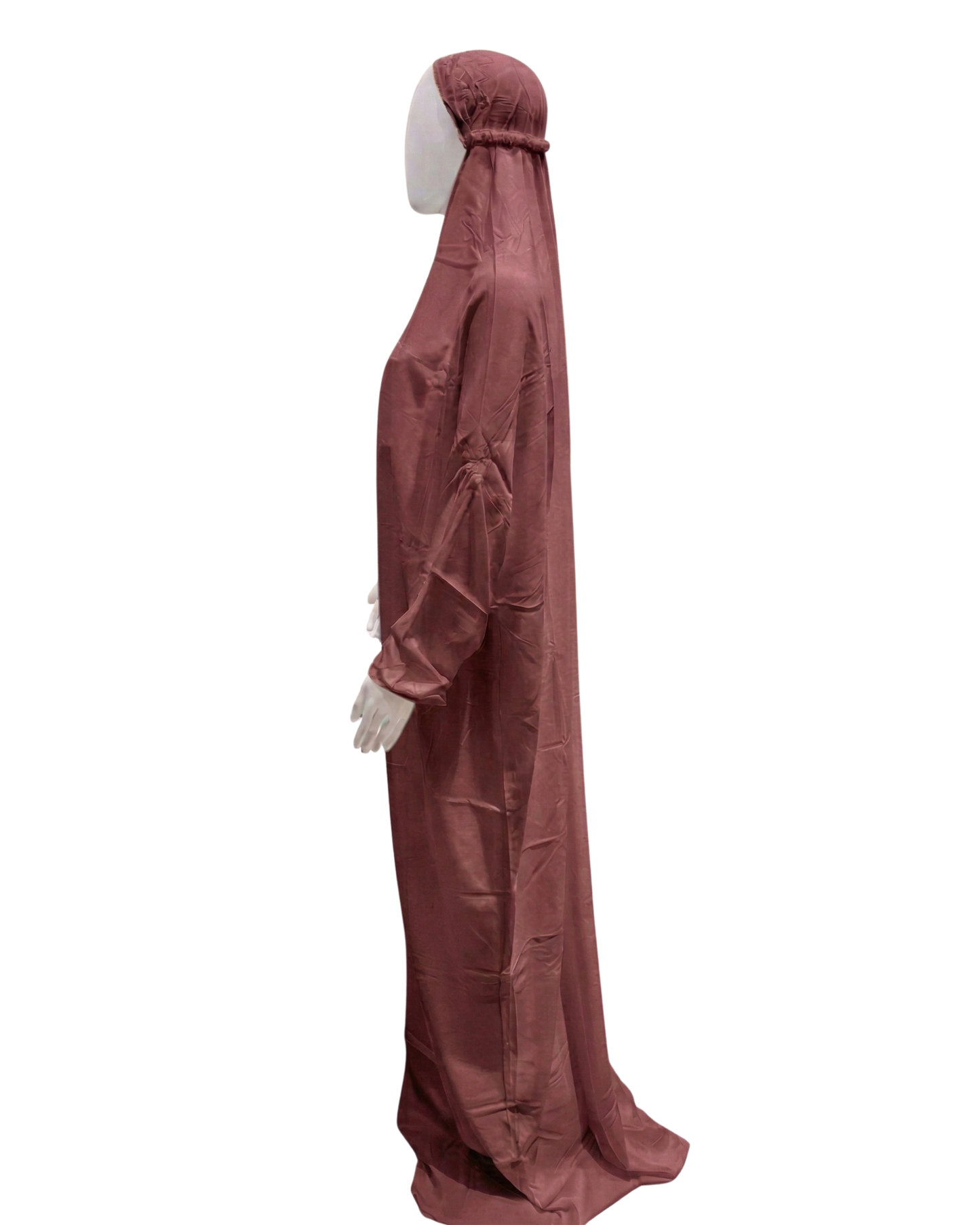 Women’s Rayon Namaz Gown – One Piece Prayer Abaya with Attached Hijab and Elasticated Sleeves