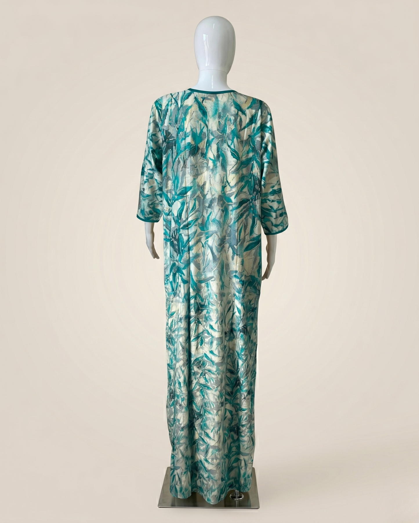 Autumn Leaf Printed Full-Length Nighty / Maxi / Nightgown with Side Pocket