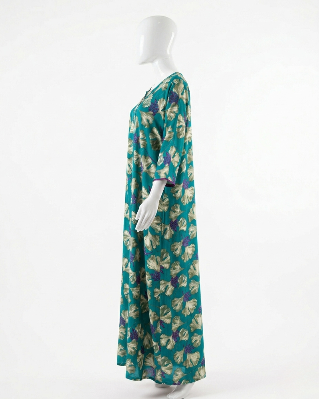 Floral Print Rayon Maxi Nightgown