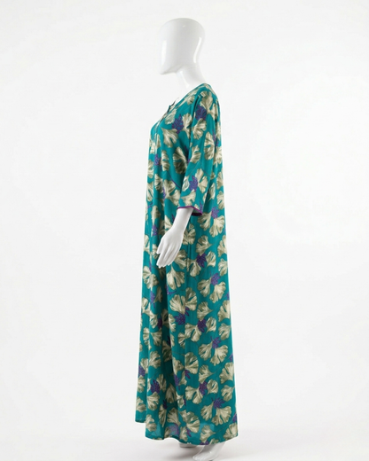 Floral Print Rayon Maxi Nightgown